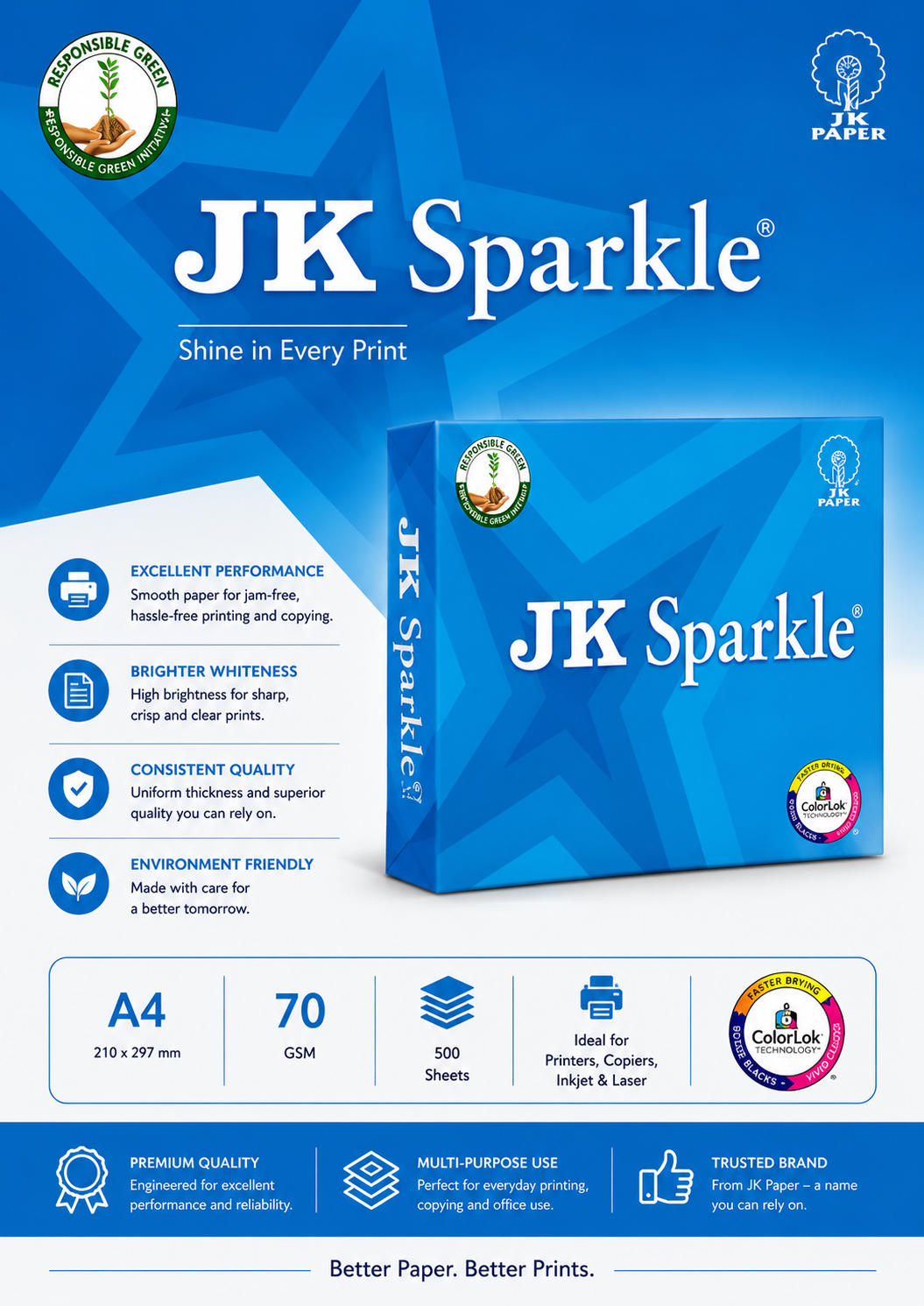 JK Sparkle 70 GSM Paper