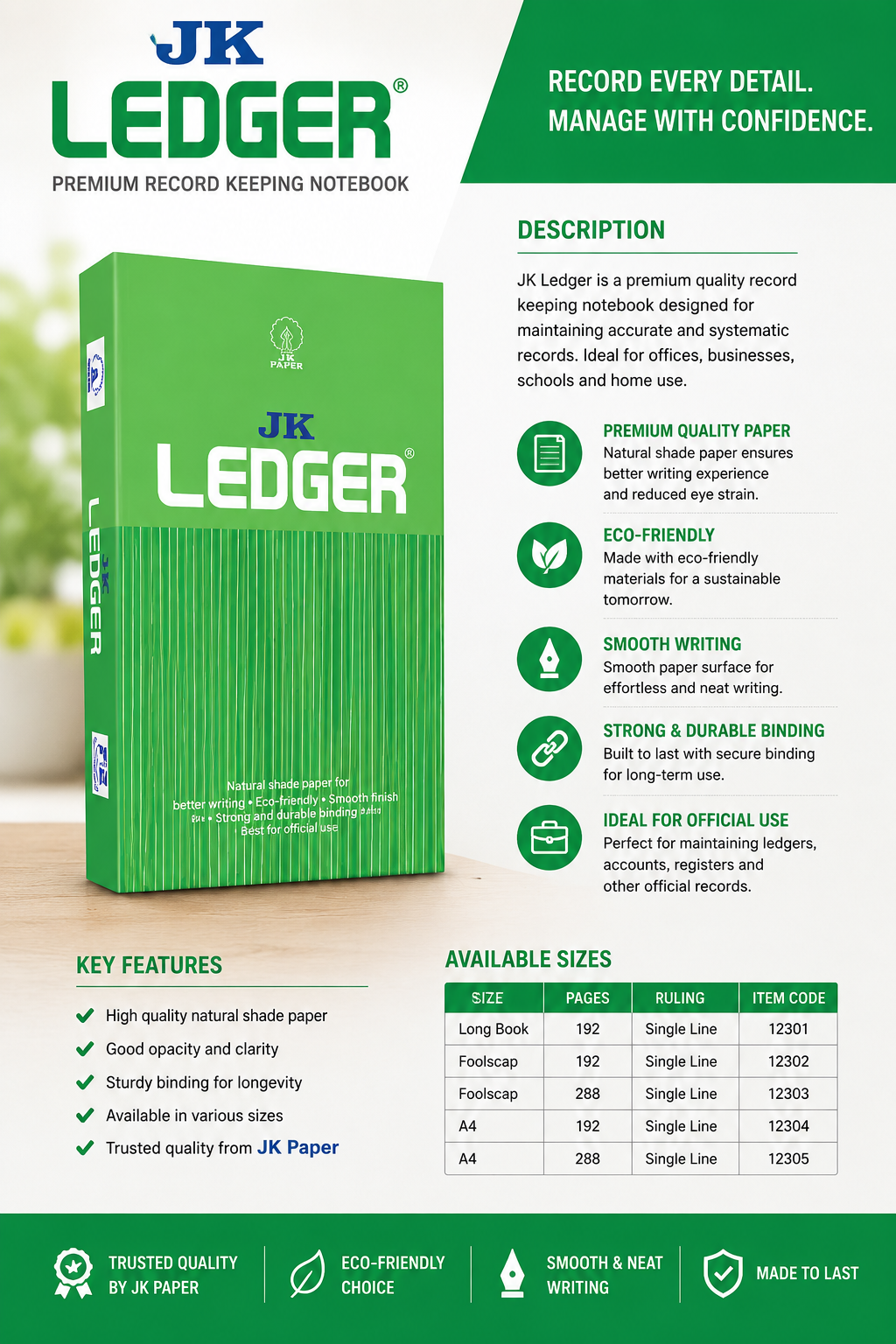 JK Ledger Paper