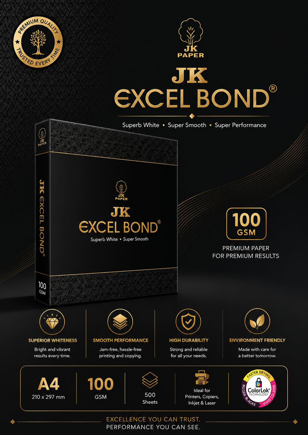 JK Excel Bond Superfine Bond Paper 100 GSM