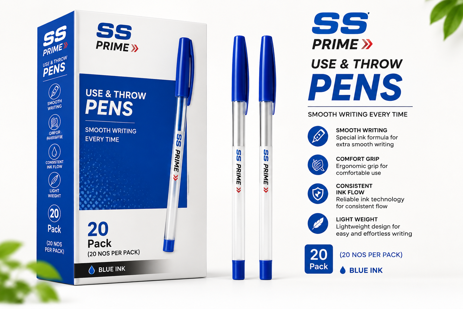 USE AND THROW PENS PACK OF 20