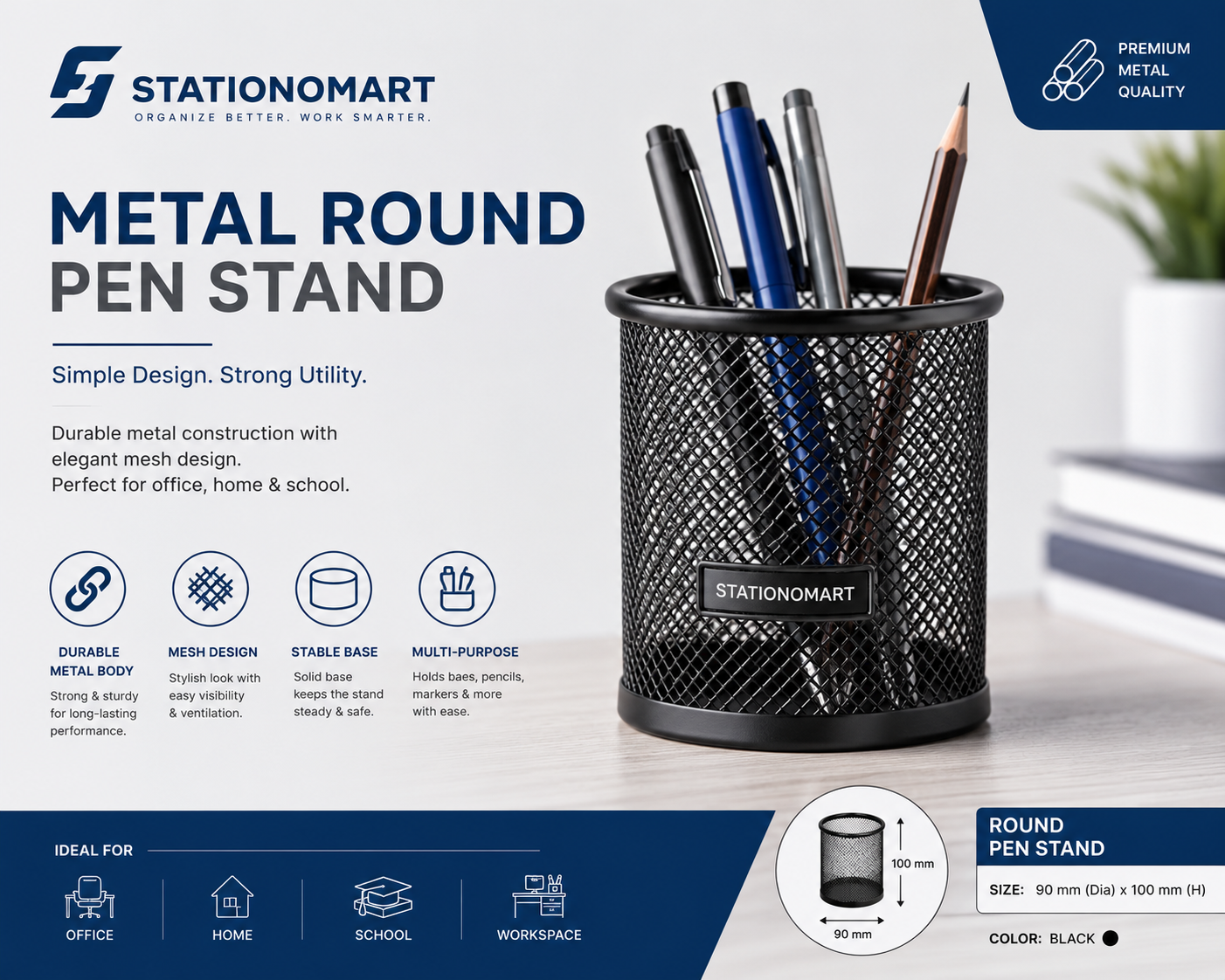 PEN STAND -METAL TYPE