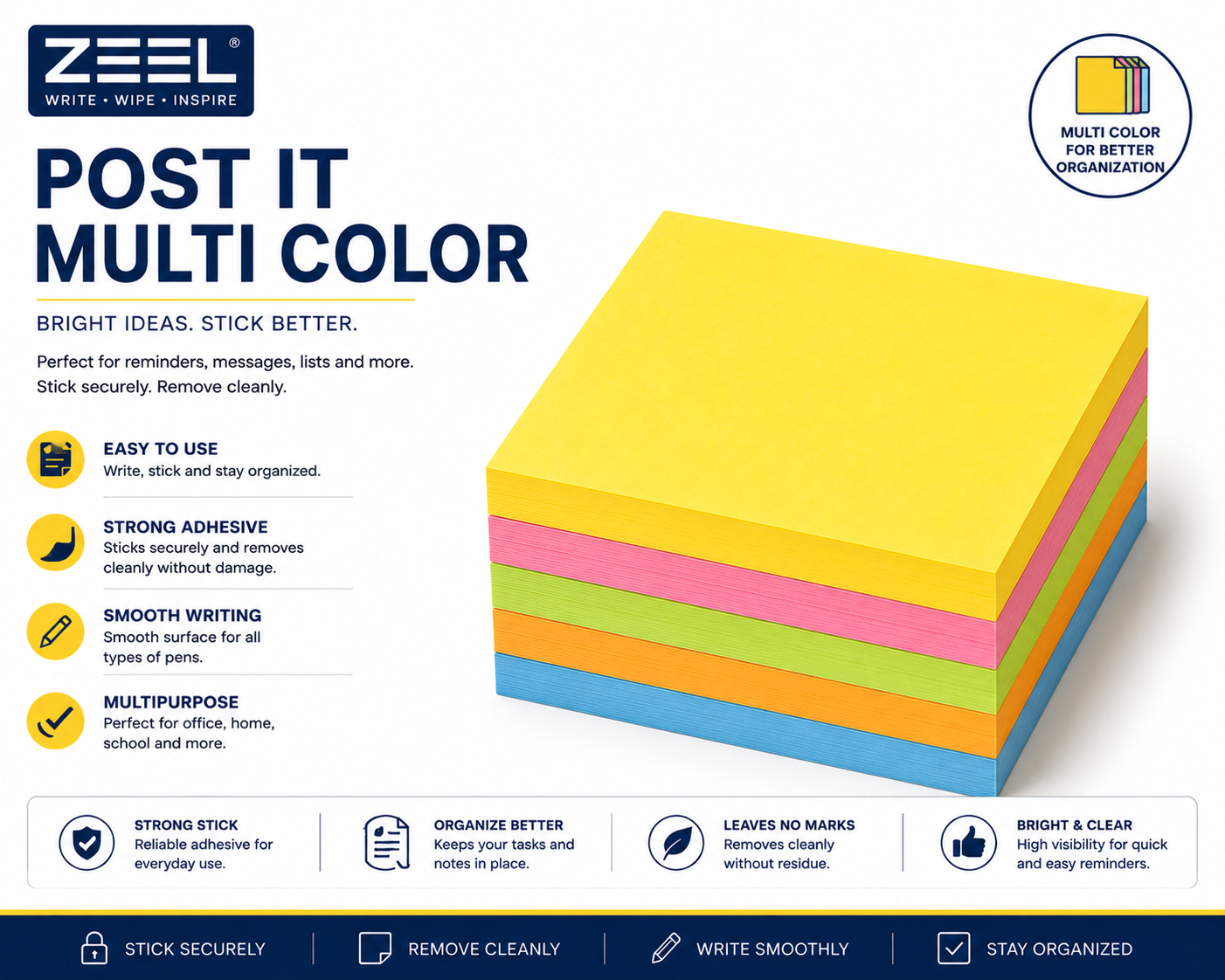 MULTICOLOUR STICKY NOTE-POST IT PAD
